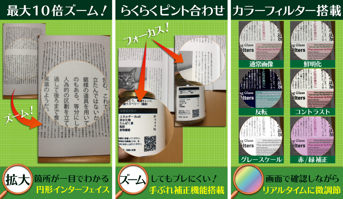 【プレスリリース】200万ダウンロード突破のデジタル拡大鏡アプリ「でか文字スコープ」が新たな機能追加で拡大範囲がより把握しやすく！最新のバージョン4.0が7月14日リリース！